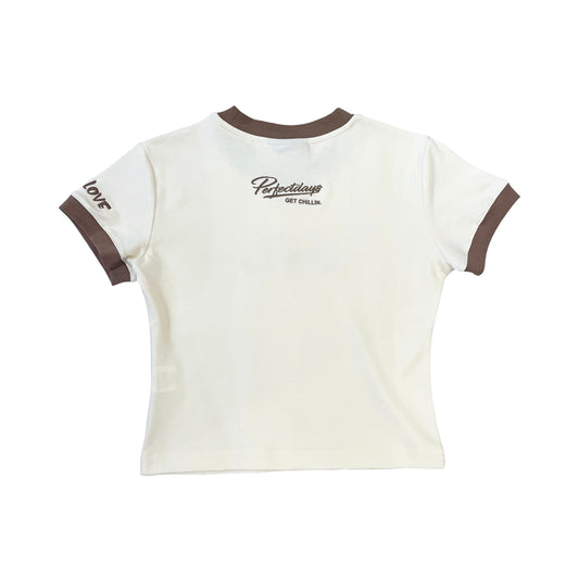Women's RINGER S/S TEE - BROWN