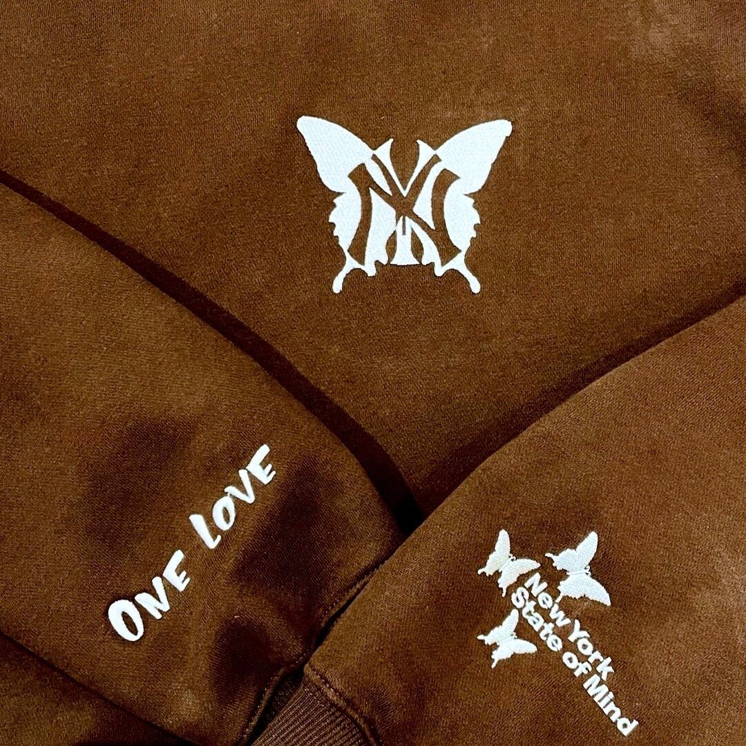 NY BUTTERFLY CREWNECK - BROWN