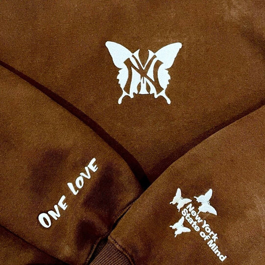 NY BUTTERFLY CREWNECK - BROWN