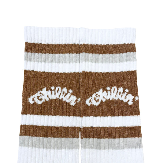 LUMINOUS LOGO SOCKS - BROWN