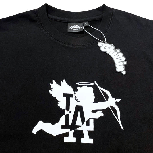 LA ANGEL S/S TEE - BLACK / WHITE