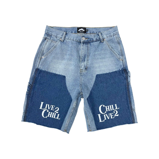 PAINTER DENIM SHORTS - BLUE