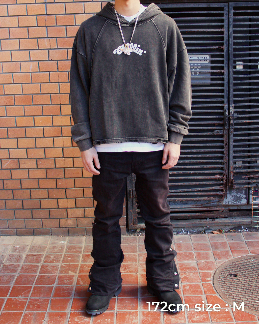 CROPPED HOODIE - GREY