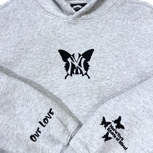 NY BUTTERFLY HOODIE - GREY