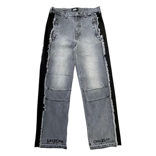 BREAK DENIM PANTS - BLACK