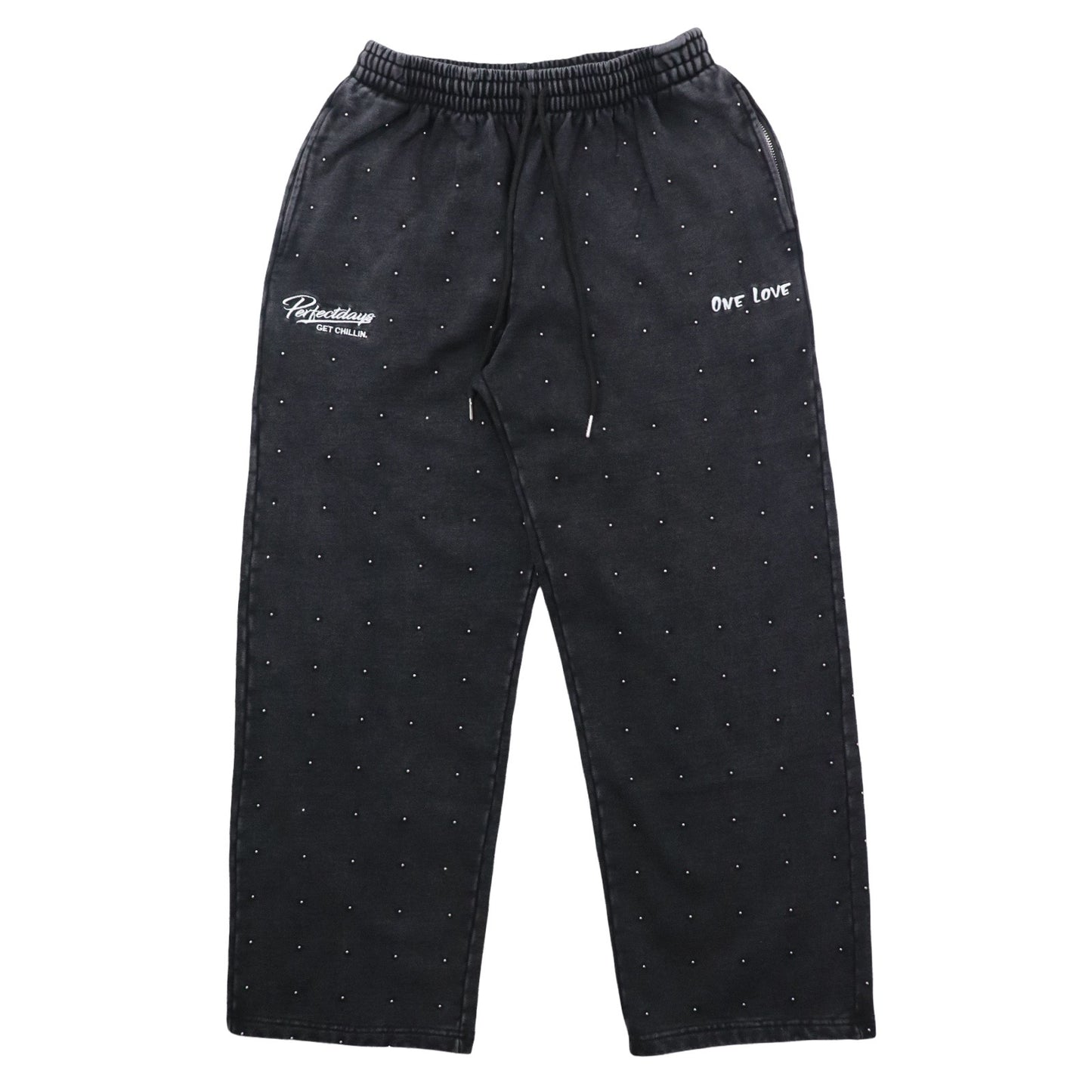 STUDS PIGMENT SWEATPANTS - BLACK