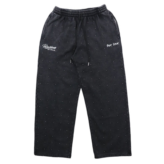 STUDS PIGMENT SWEATPANTS - BLACK