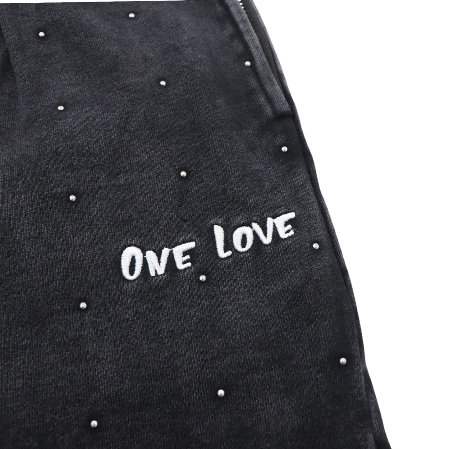STUDS PIGMENT SWEATPANTS - BLACK