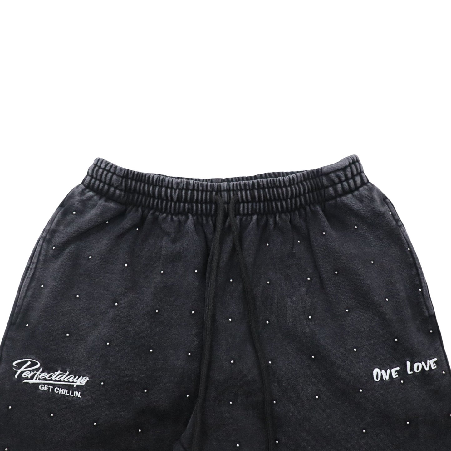 STUDS PIGMENT SWEATPANTS - BLACK