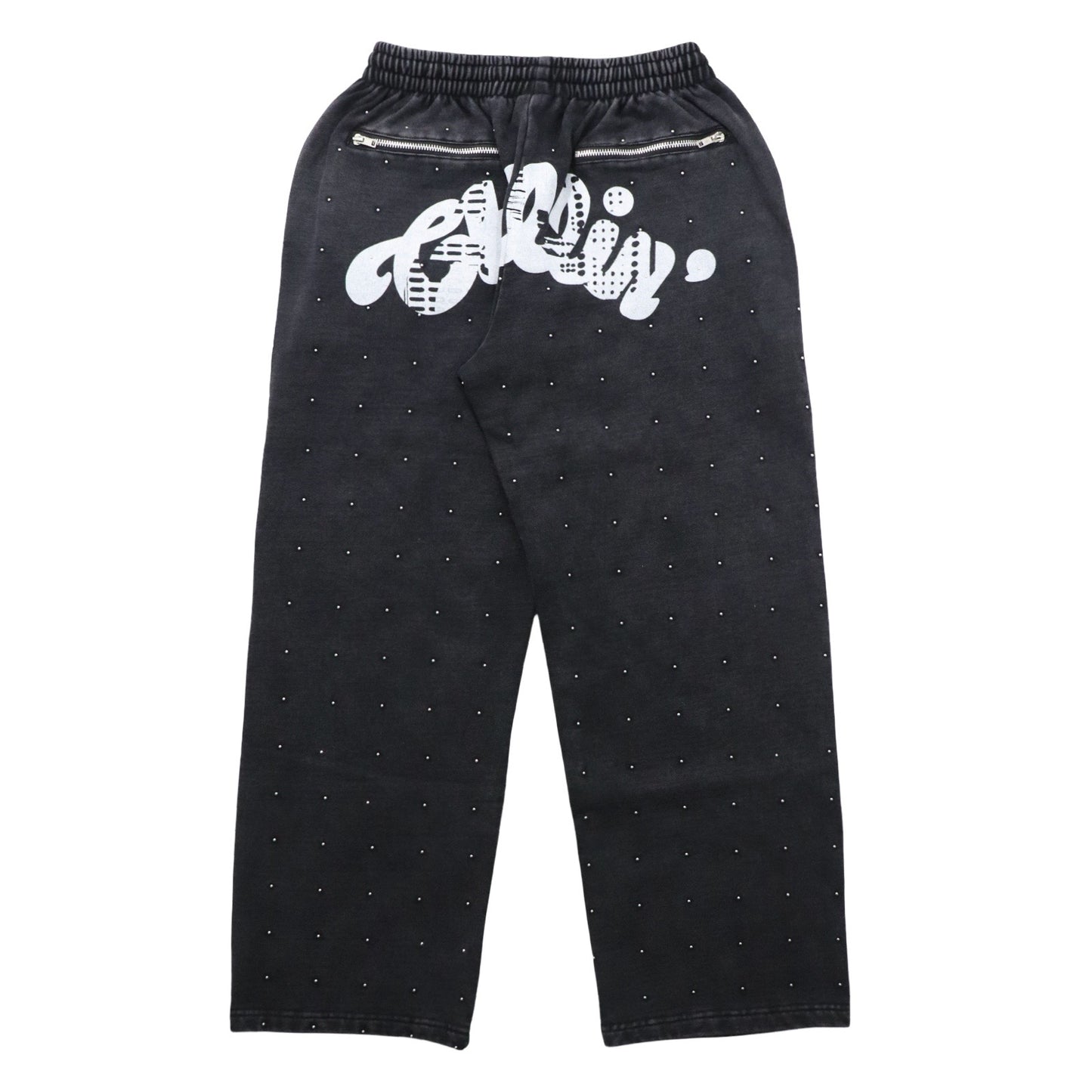 STUDS PIGMENT SWEATPANTS - BLACK