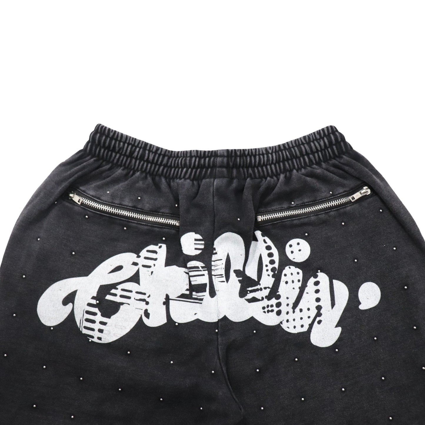 STUDS PIGMENT SWEATPANTS - BLACK