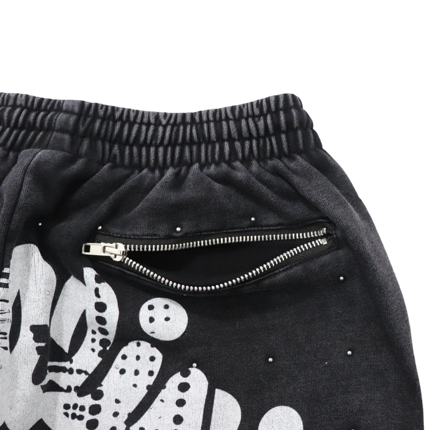 STUDS PIGMENT SWEATPANTS - BLACK