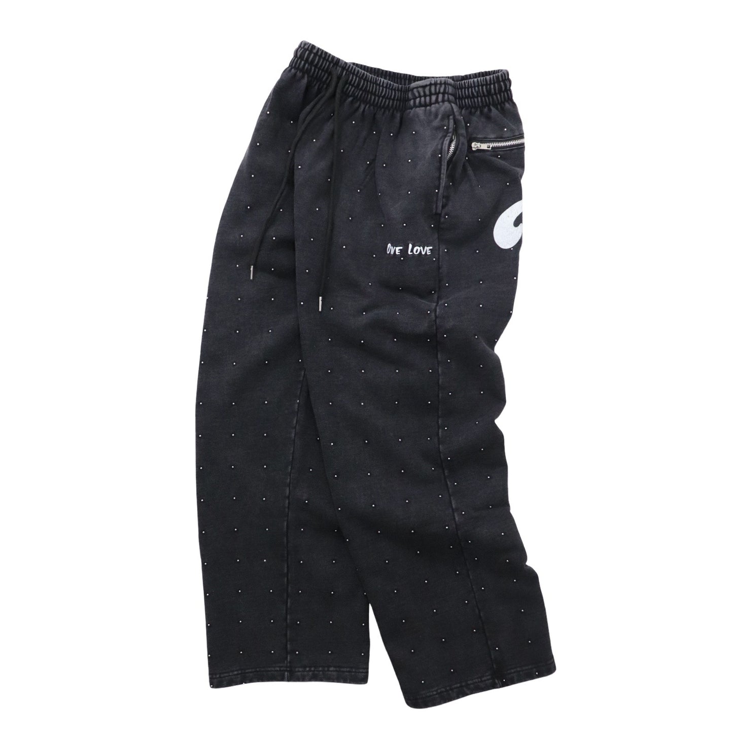 STUDS PIGMENT SWEATPANTS - BLACK