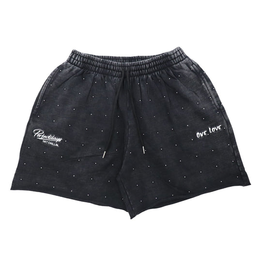 STUDS PIGMENT SHORTS - BLACK
