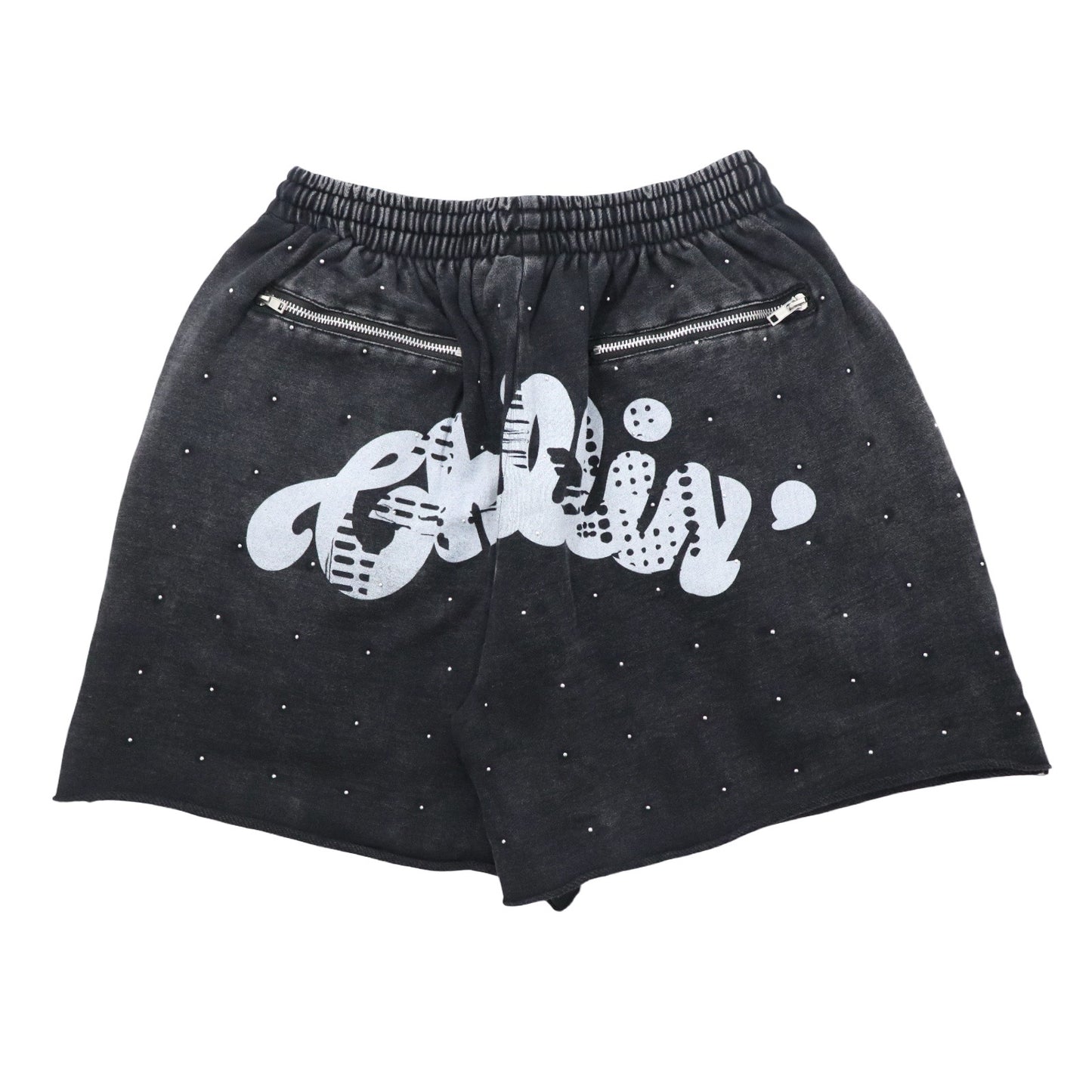 STUDS PIGMENT SHORTS - BLACK