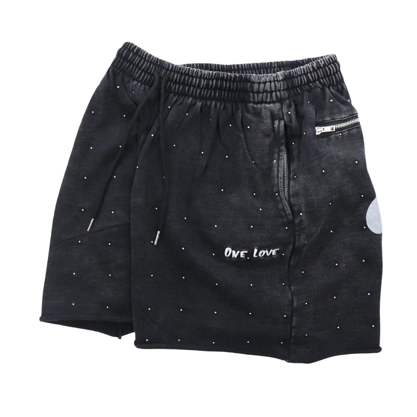 STUDS PIGMENT SHORTS - BLACK