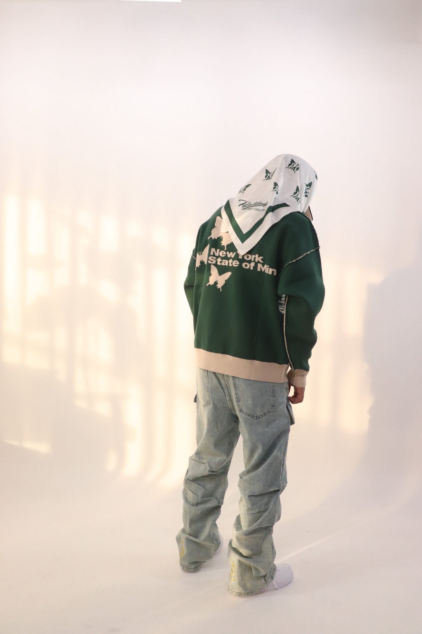 NY BUTTERFLY SCARF - GREEN