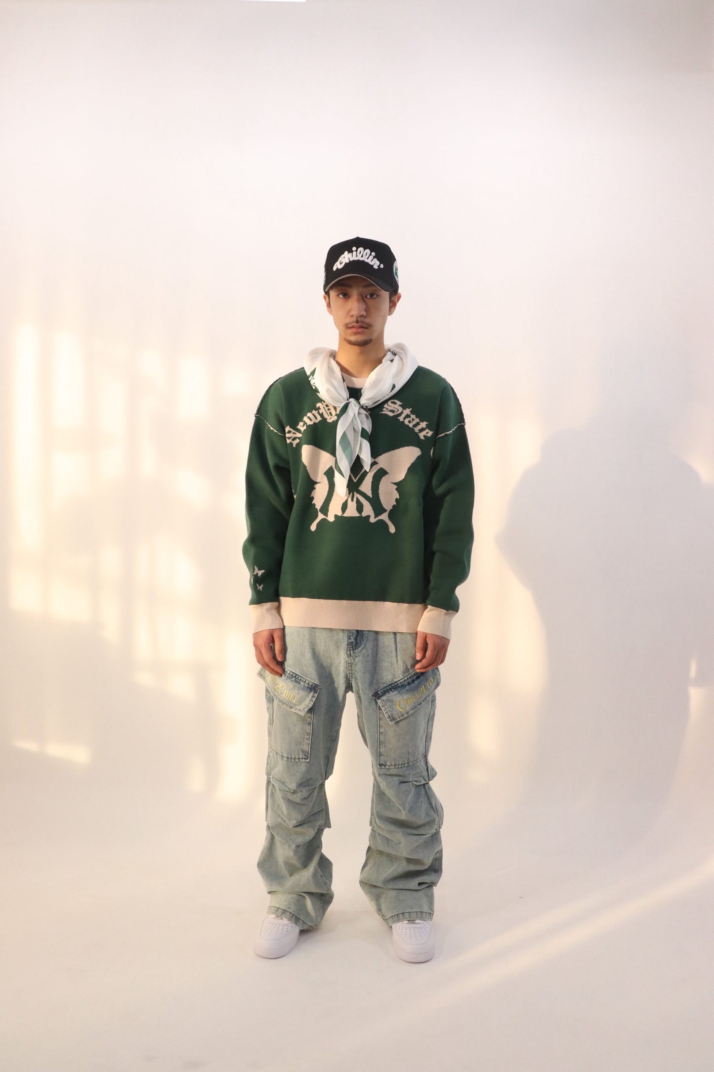 NY BUTTERFLY SCARF - GREEN