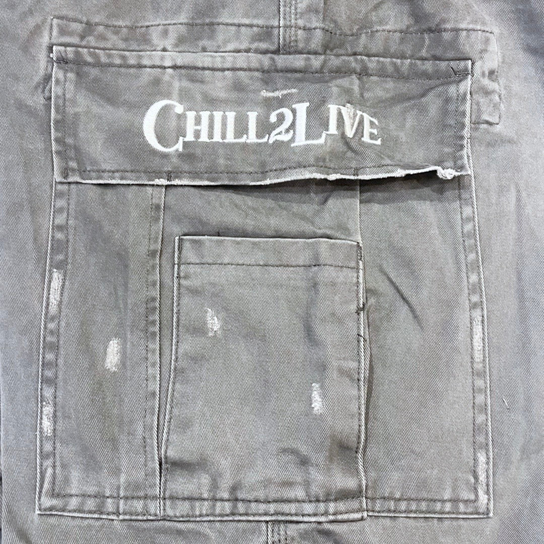 TWILL CARGO PANTS - GREY