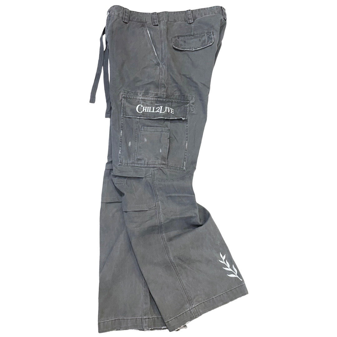 TWILL CARGO PANTS - GREY