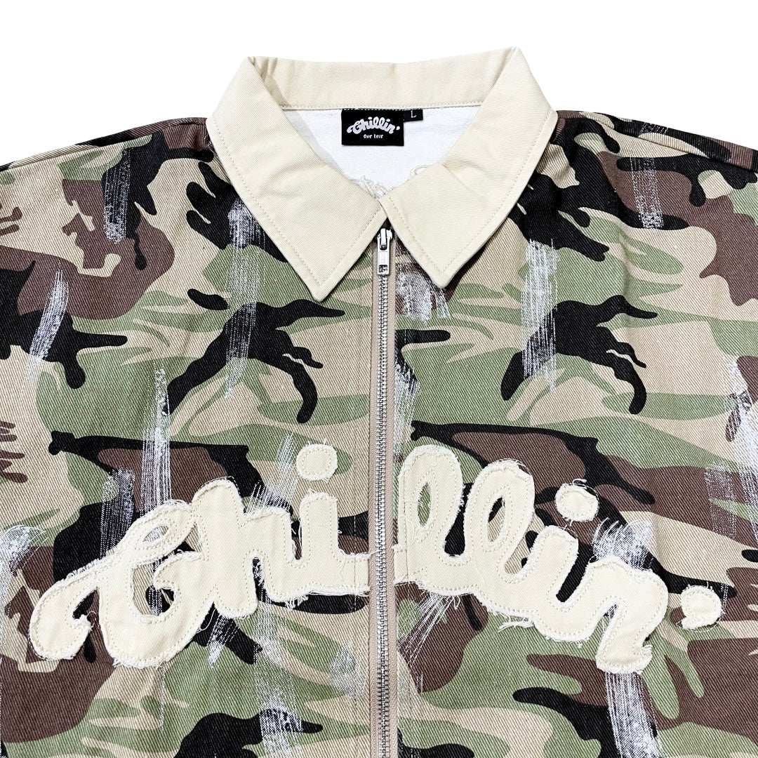CAMO OPEN ZIP SHIRTS
