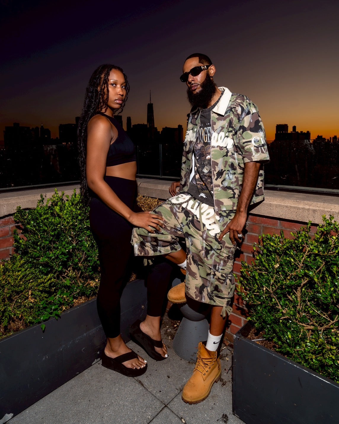 CAMO OPEN ZIP SHIRTS