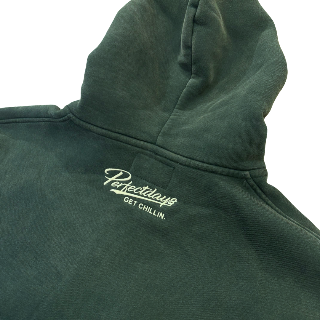 REMOVABLE FUR ZIP HOODIE - GREEN