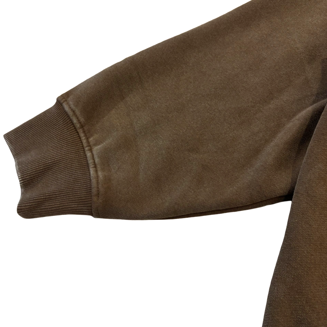 REMOVABLE FUR ZIP HOODIE - BROWN