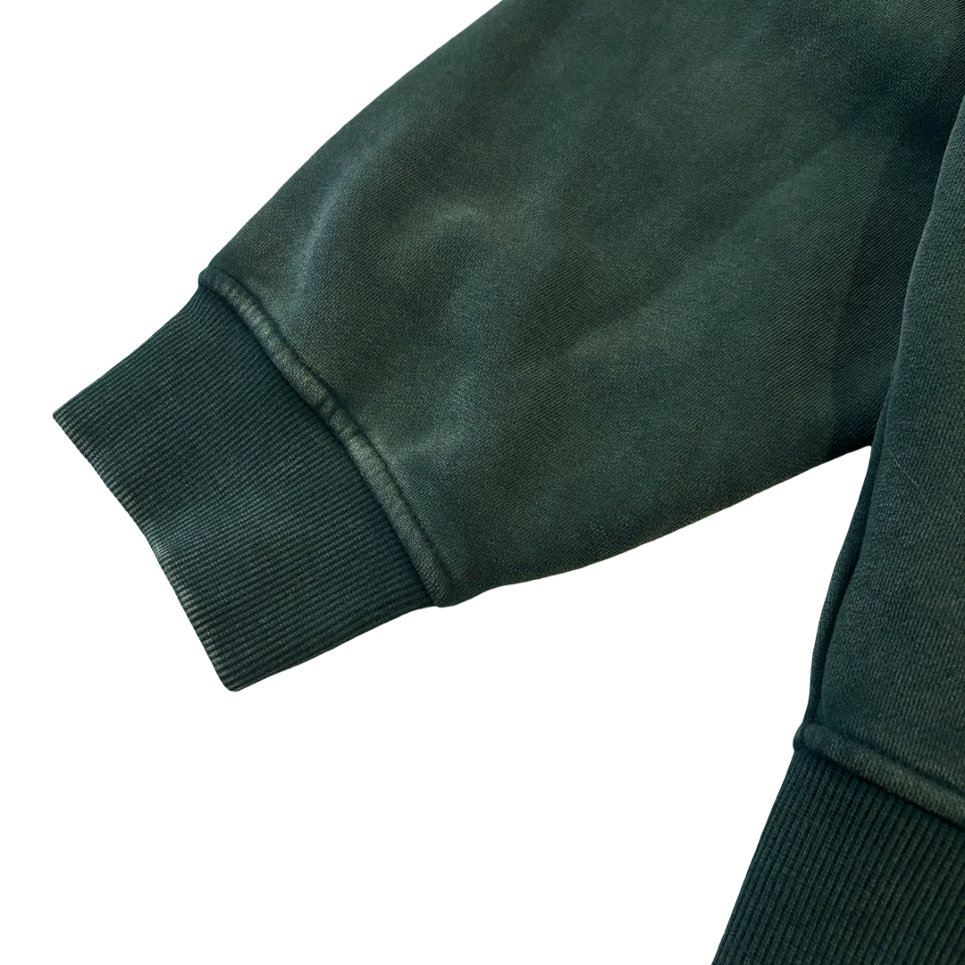 REMOVABLE FUR ZIP HOODIE - GREEN