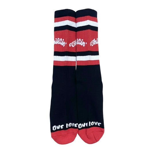 LOGO SOCKS - BLACK/RED