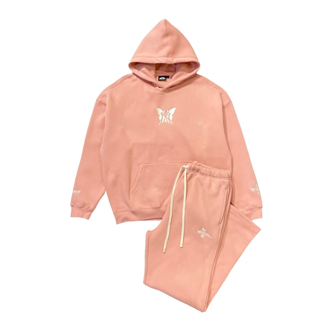 NY BUTTERFLY SWEATSUIT SET - PINK
