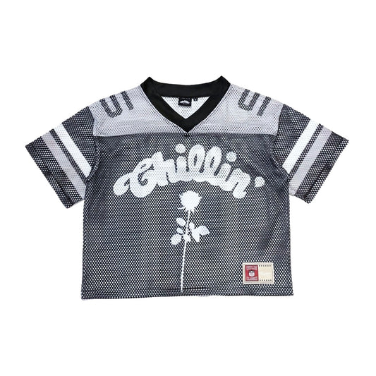 ROSE FOOTBALL MESH JERSEY - BLACK