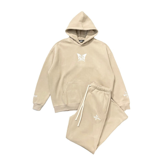 NY BUTTERFLY SWEATSUIT SET - KHAKI
