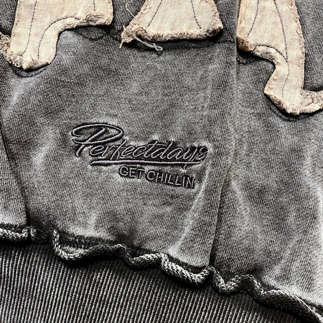 NY BUTTERFLY PIGMENT ZIP HOODIE - BLACK