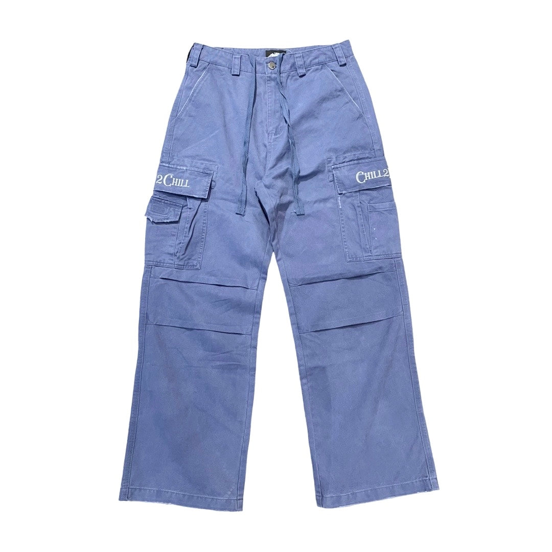 TWILL CARGO PANTS - NAVY