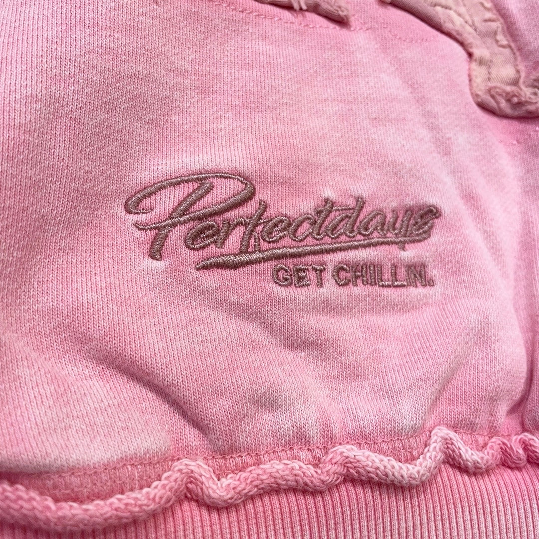 NY BUTTERFLY PIGMENT ZIP HOODIE - PINK