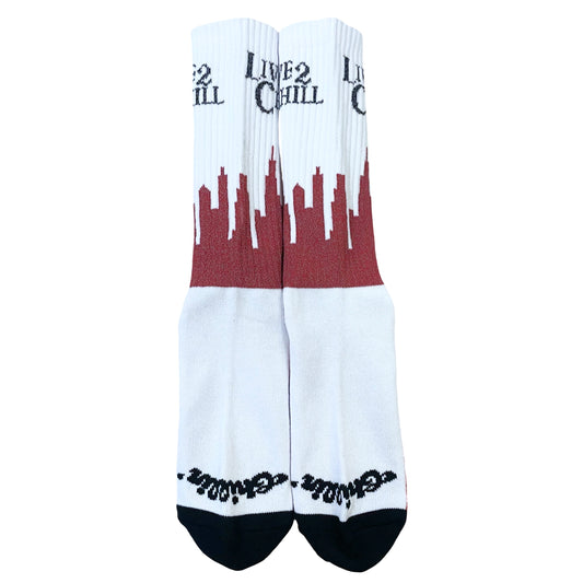 CITY NY REFLECTOR SOCKS - RED