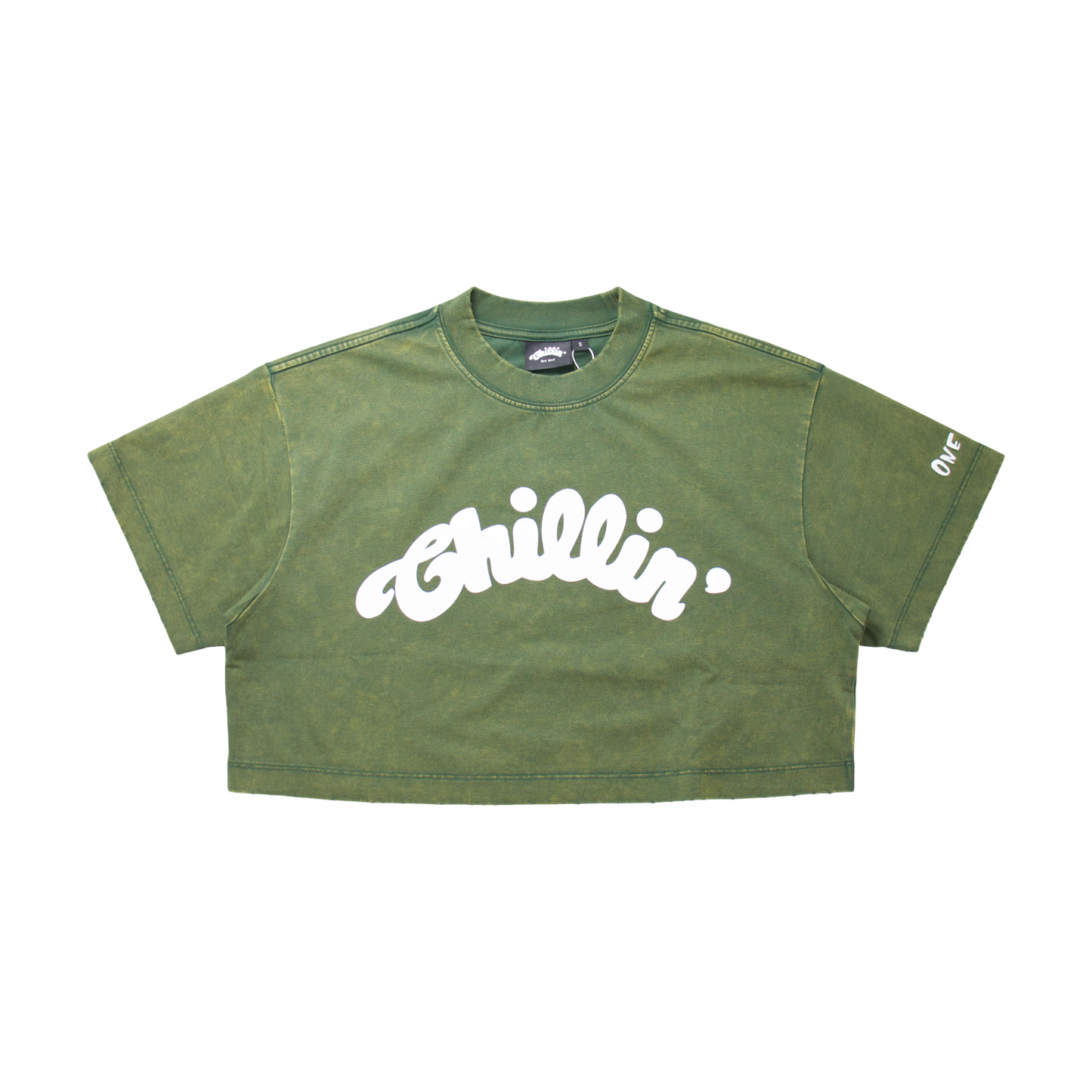 Women's BIG LOGO CROPPED PIGMENT S/S TEE - GREEN