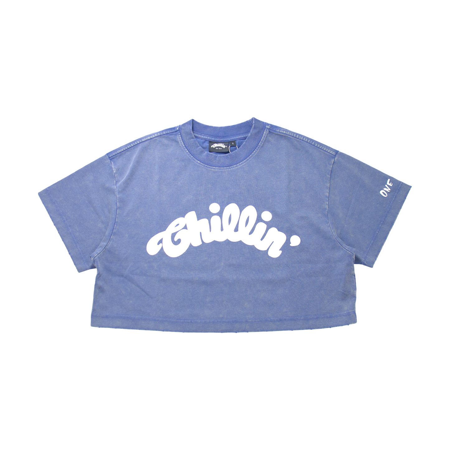 Women's BIG LOGO CROPPED PIGMENT S/S TEE - BLUE