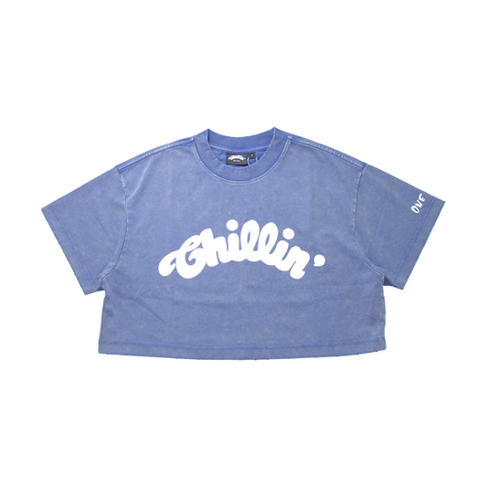 Women's BIG LOGO CROPPED PIGMENT S/S TEE - BLUE