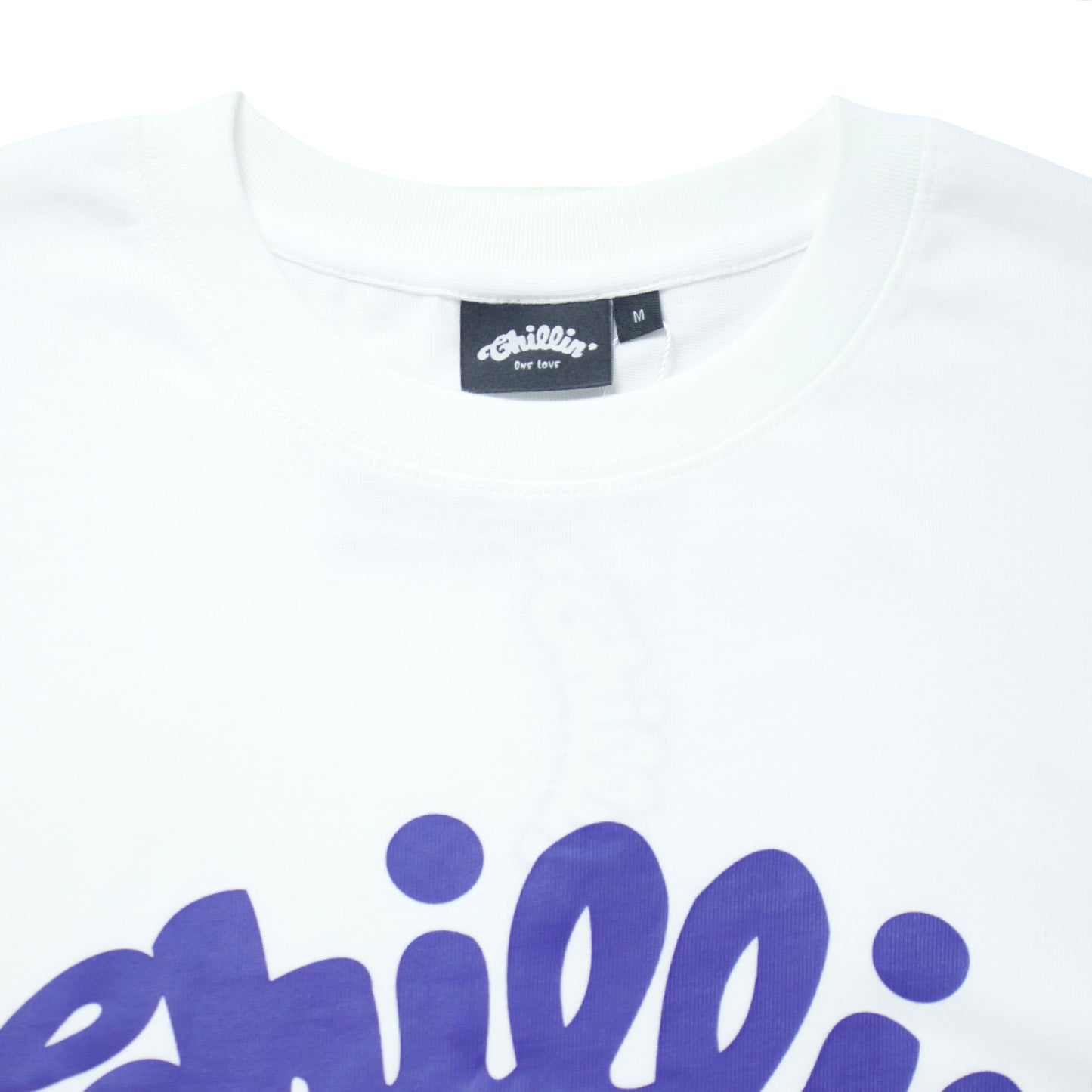 BIG LOGO S/S TEE - WHITE / BLUE