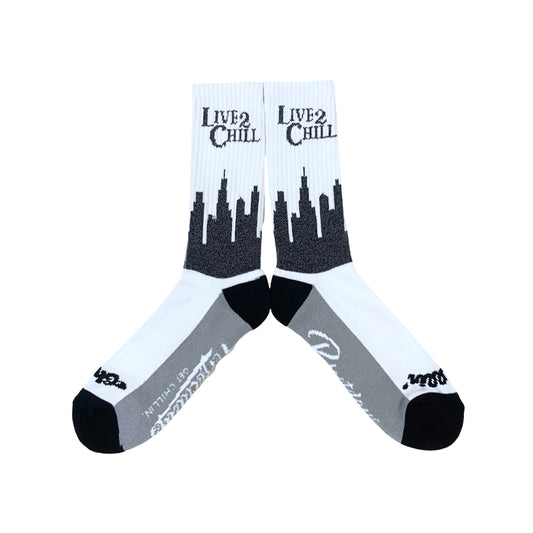 CITY NY REFLECTOR SOCKS - WHITE