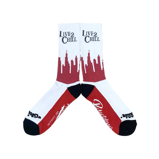 CITY NY REFLECTOR SOCKS - RED