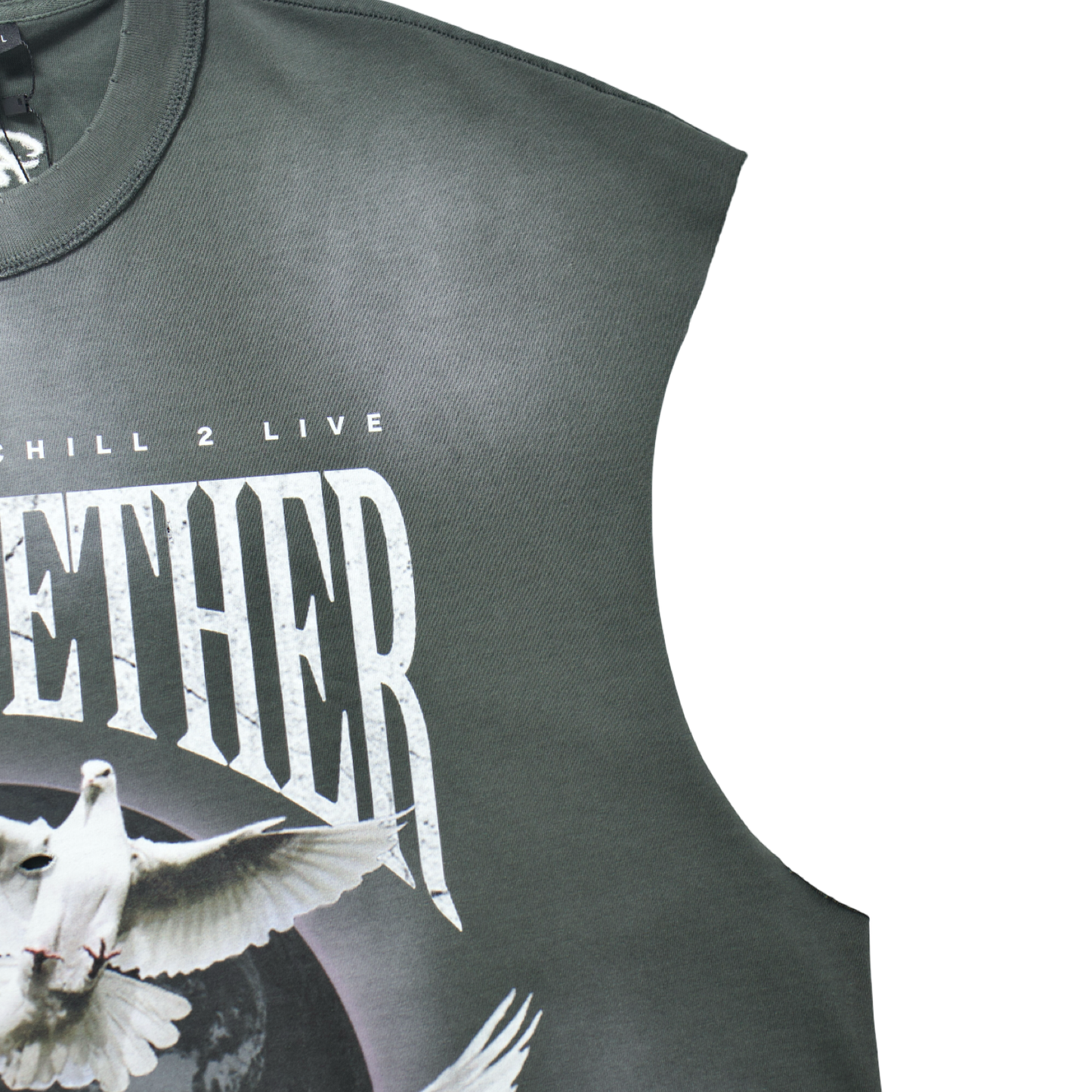 DOVE SLEEVELESS TEE - GREY