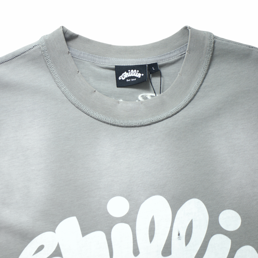 BIG LOGO SLEEVELESS TEE - GREY