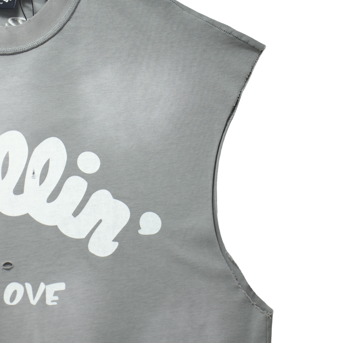 BIG LOGO SLEEVELESS TEE - GREY