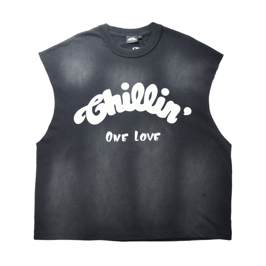 BIG LOGO SLEEVELESS TEE - BLACK