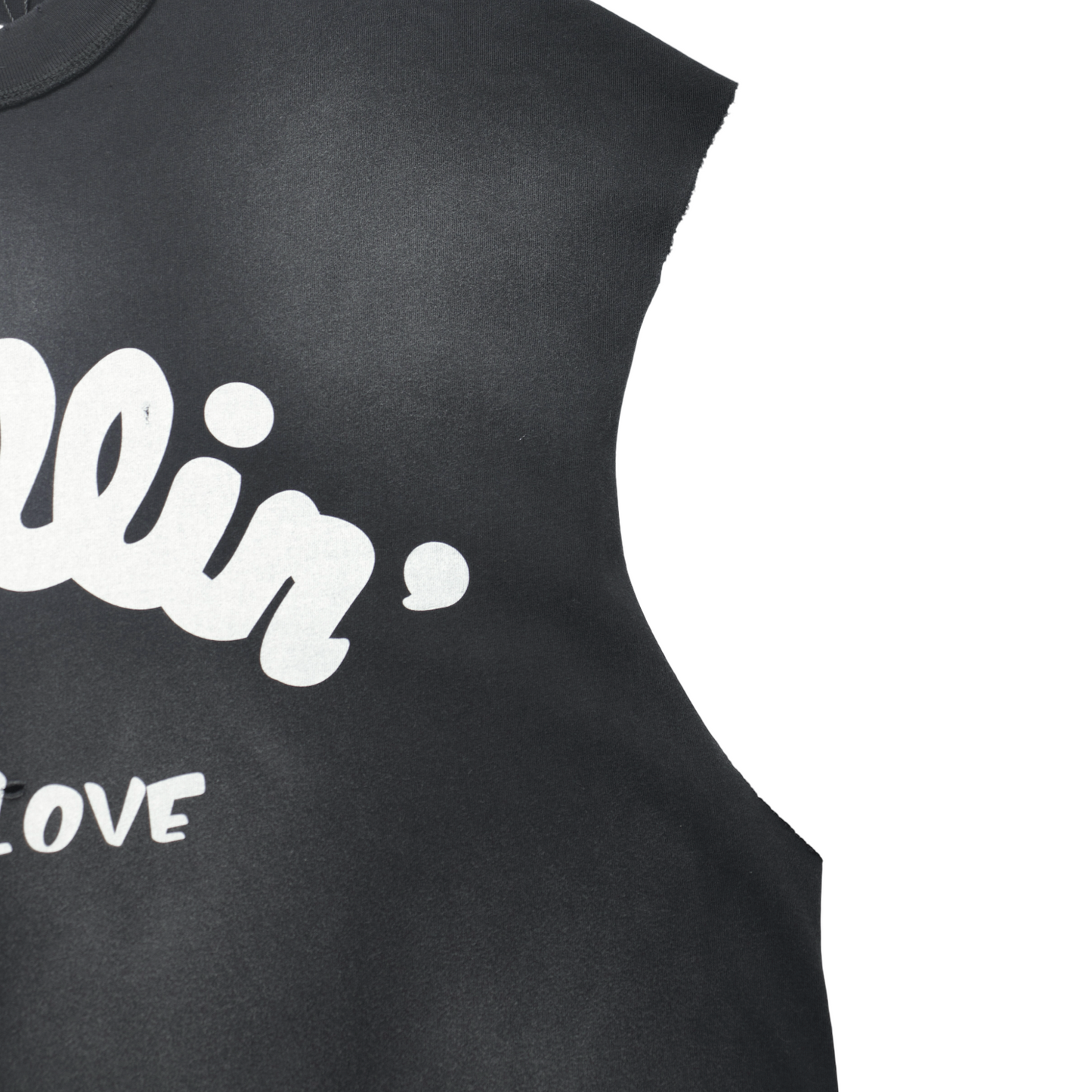 BIG LOGO SLEEVELESS TEE - BLACK