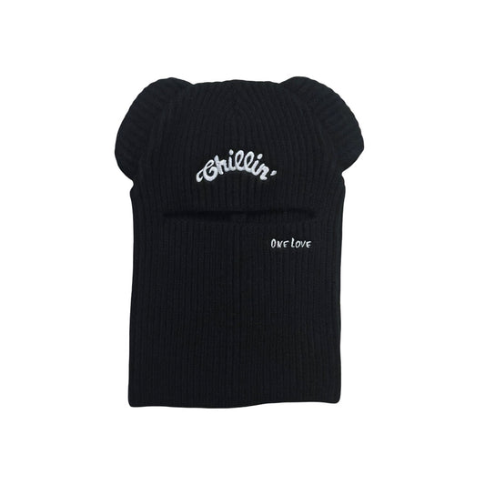 KNIT BALACLAVA "BLACK CAT"- BLACK