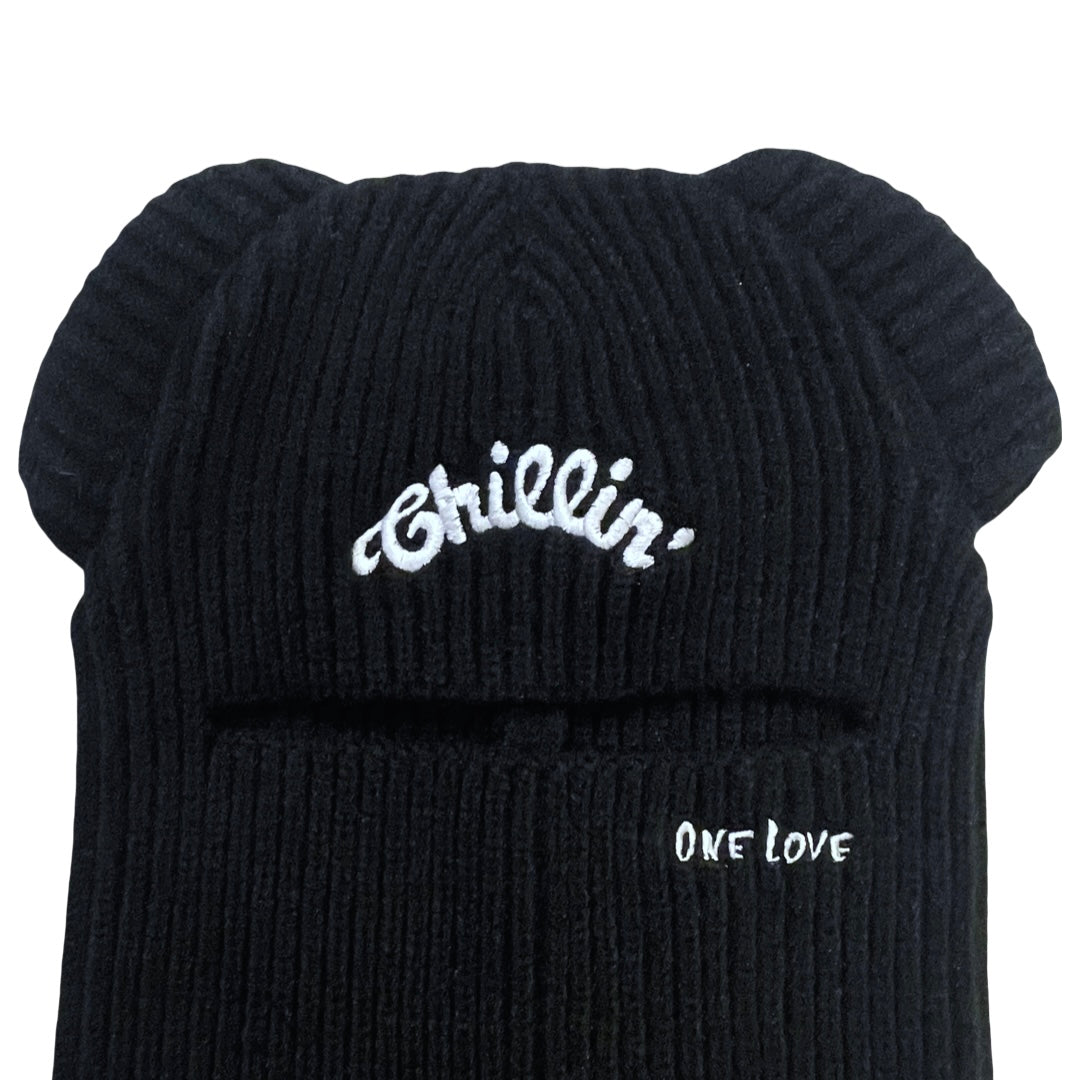 KNIT BALACLAVA "BLACK CAT"- BLACK